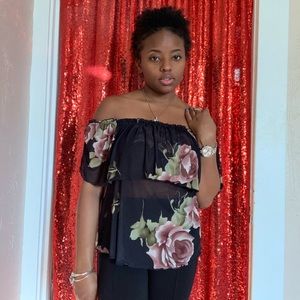 Floral off the shoulder top